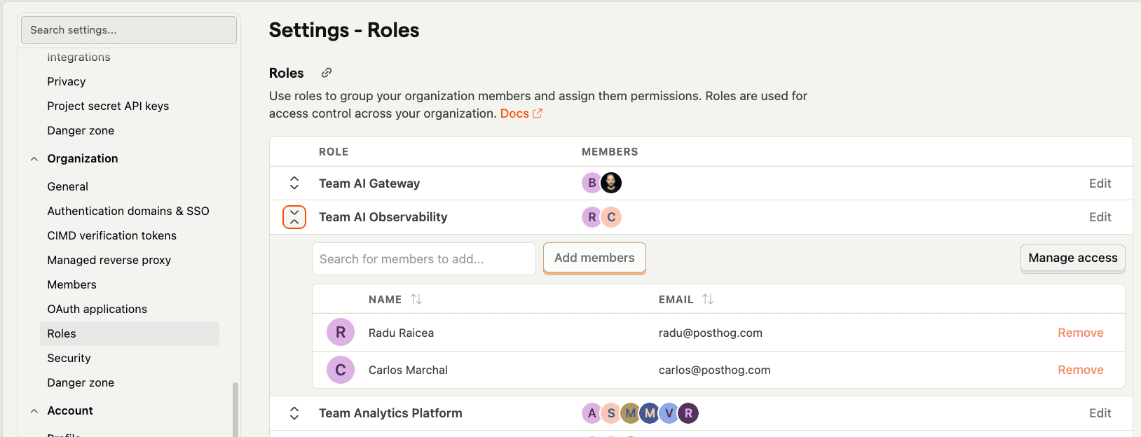 Error tracking role assignees