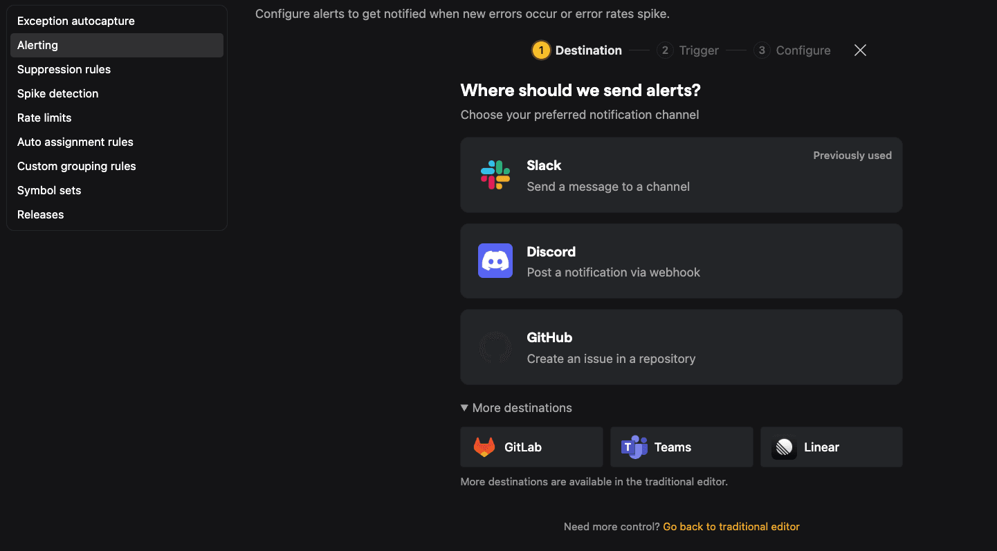 Error tracking alerting