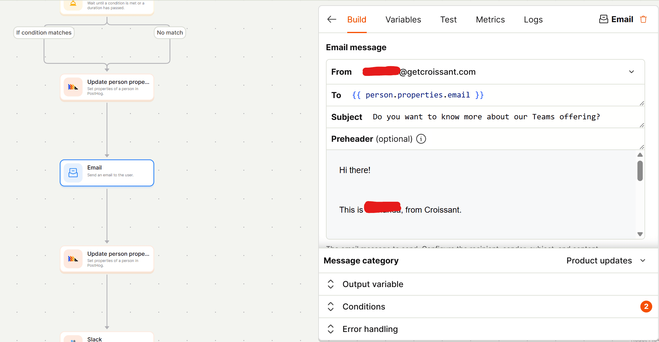 croissant email screenshot