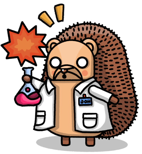 A hedgehog running an experiment