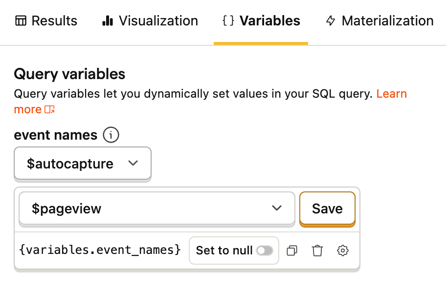 Creating a variable