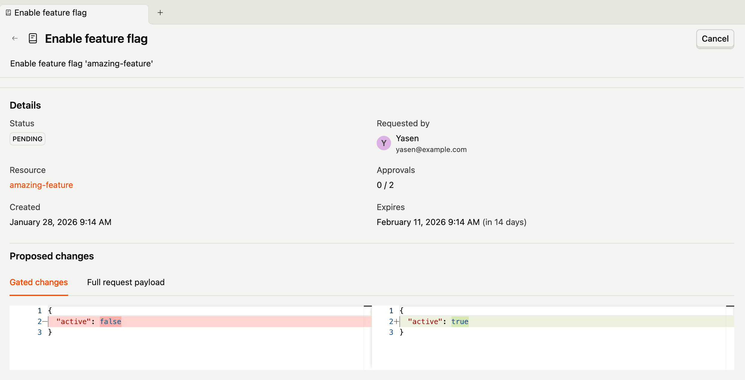 Change request details