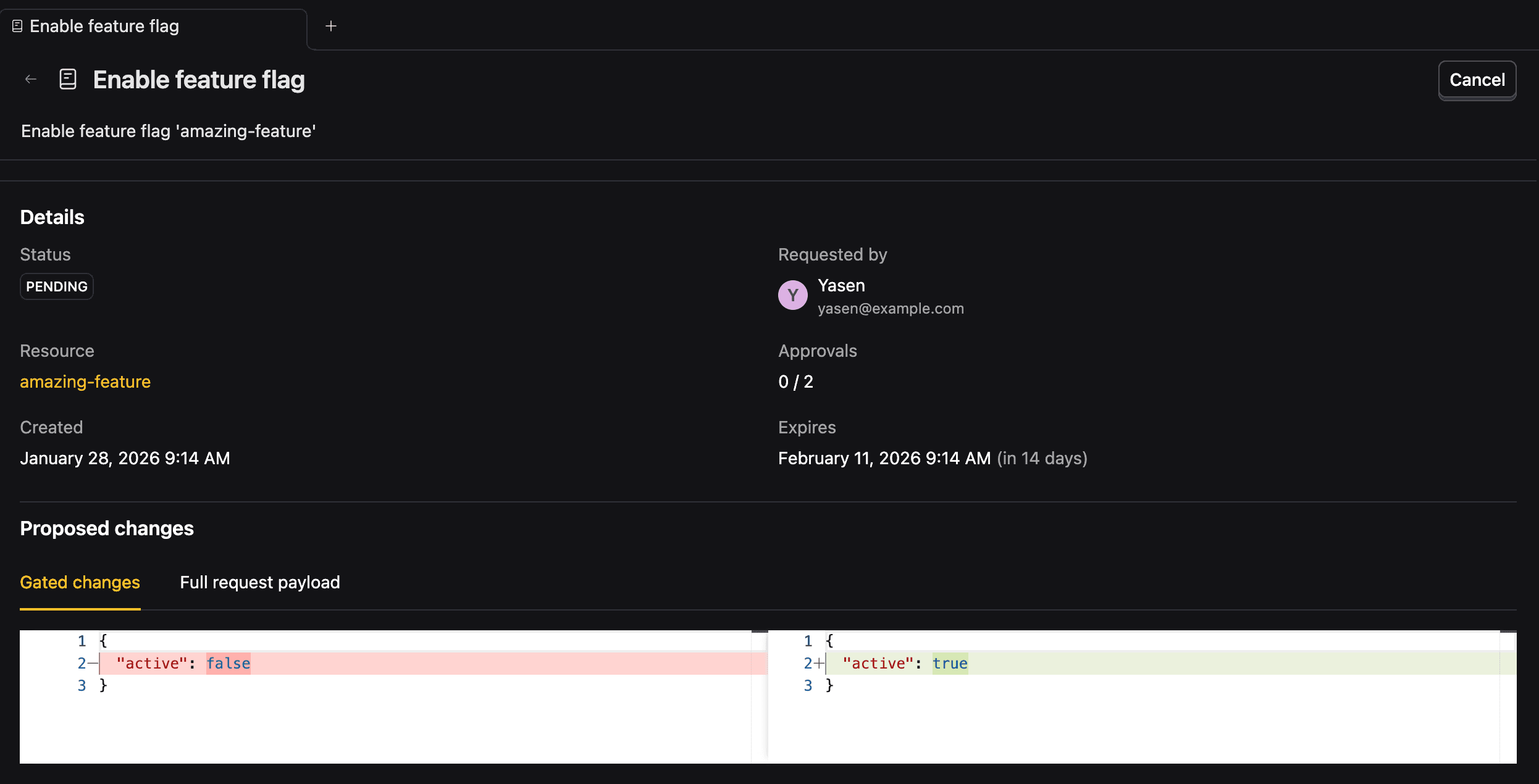 Change request details