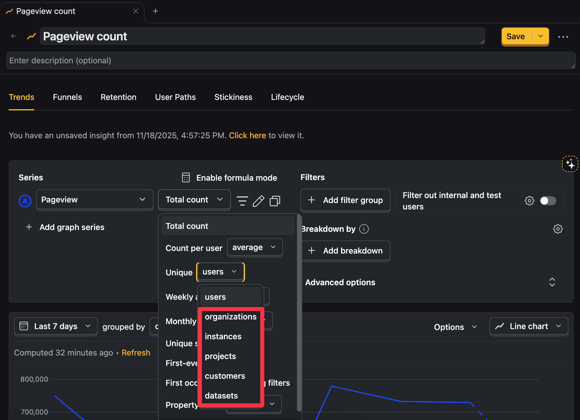 Analyze group insights