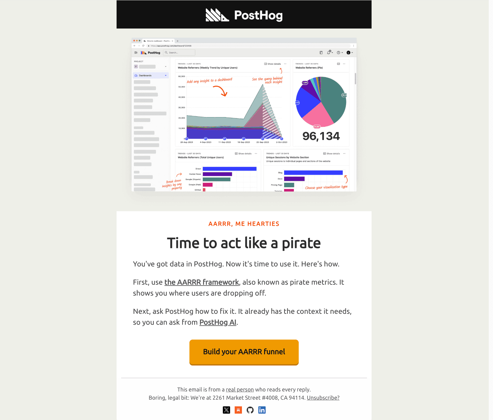 Onboarding email with a product screenshot as the lead image