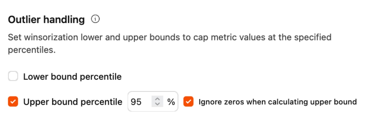 Screenshot of outlier handling