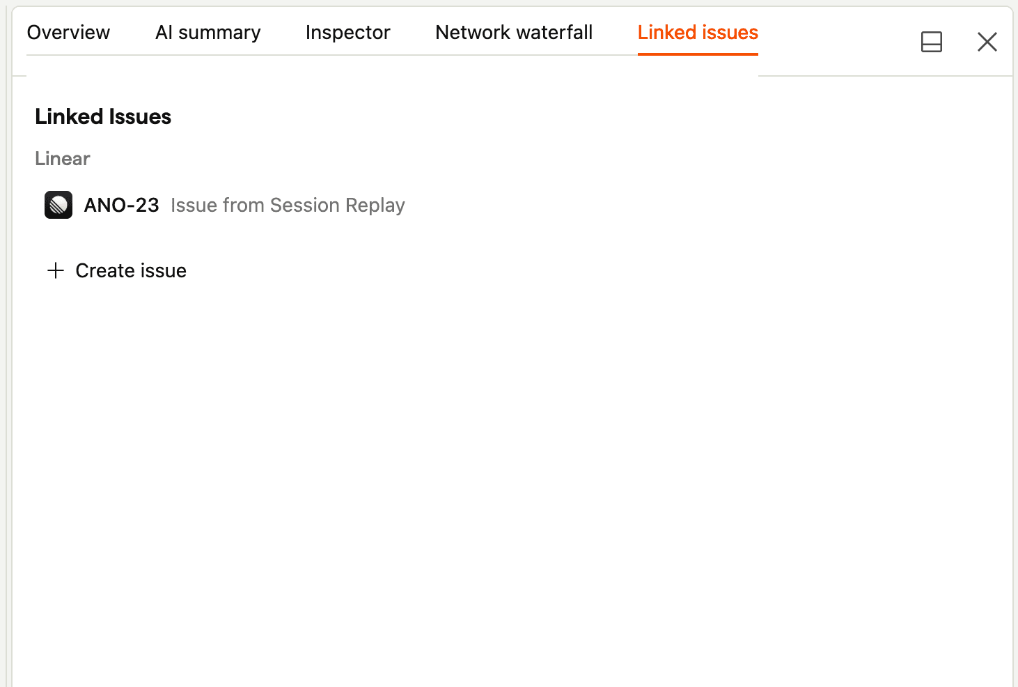 Linked issues in session replay