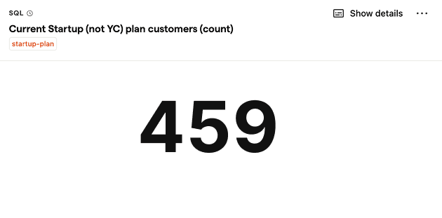 Startup plan customer count (not YC)