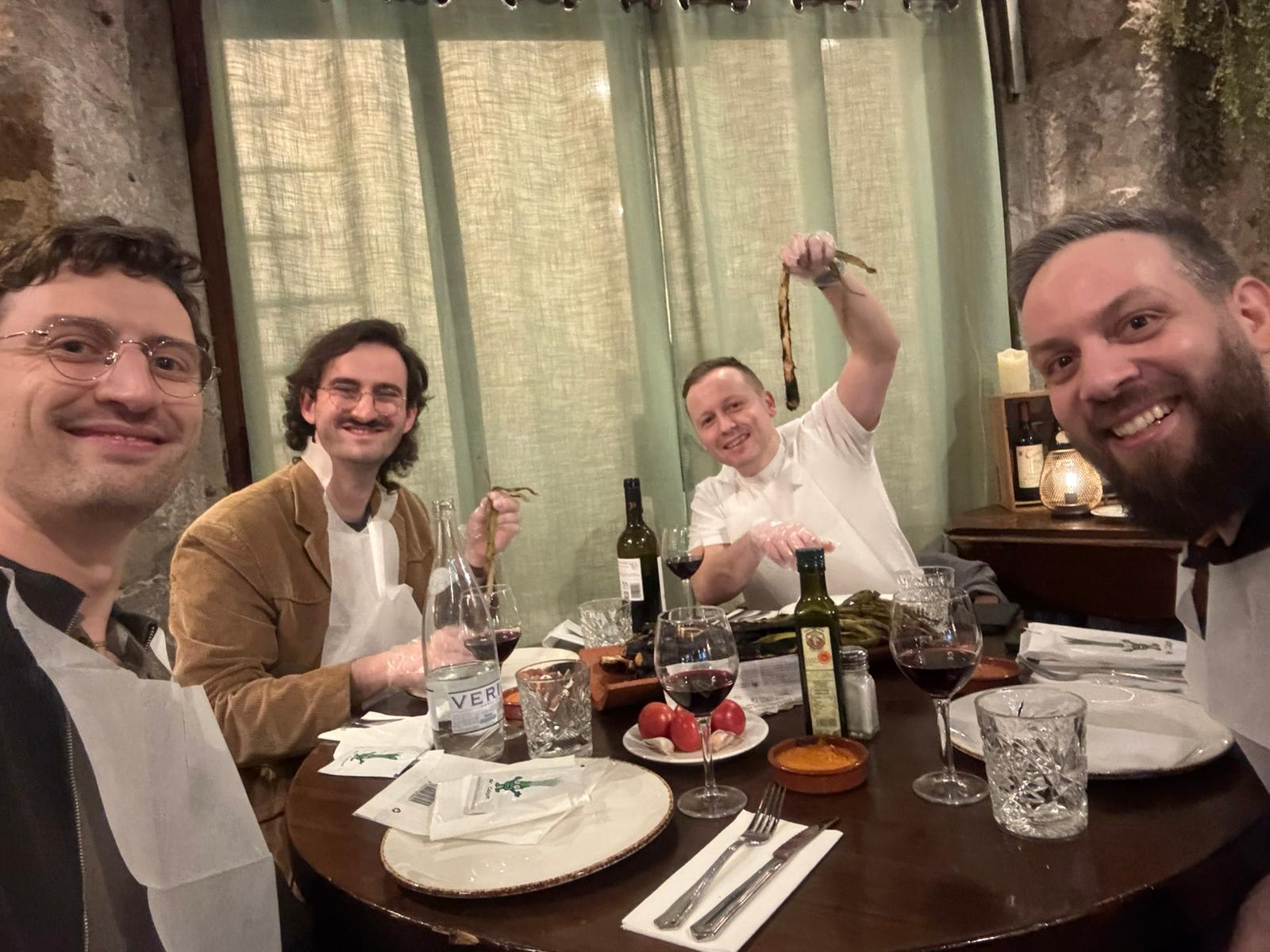 Me holding a Calçot in Barcelona