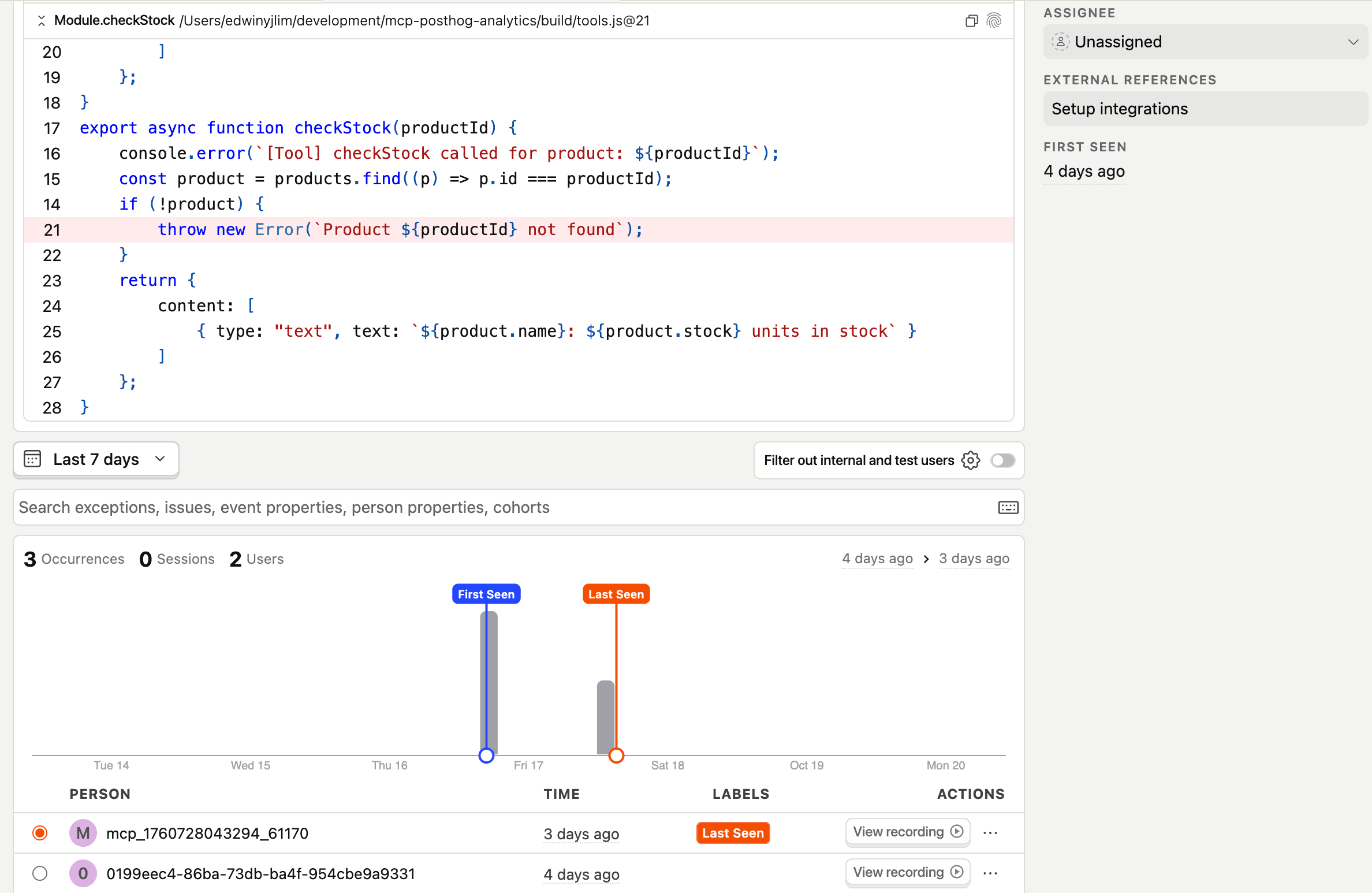 Tool calls over time