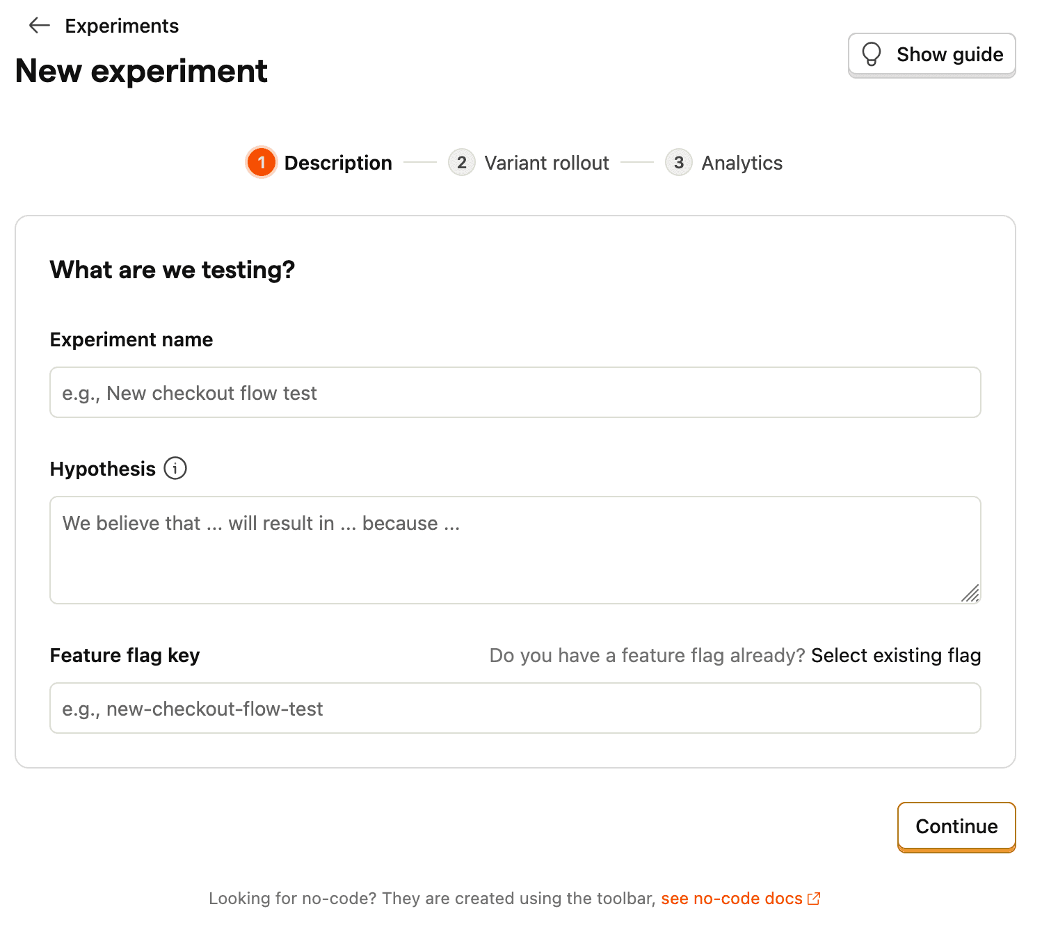 How to create an experiment in PostHog