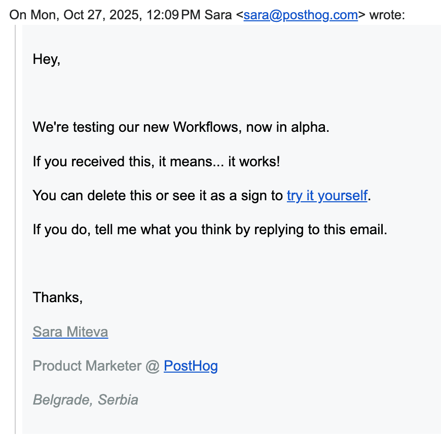 workflows email