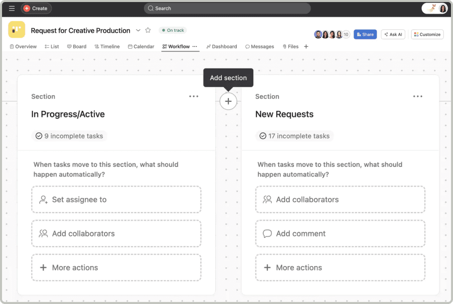 Zapier's workflow builder