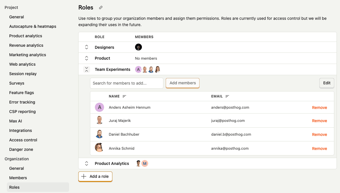 Error tracking role assignees