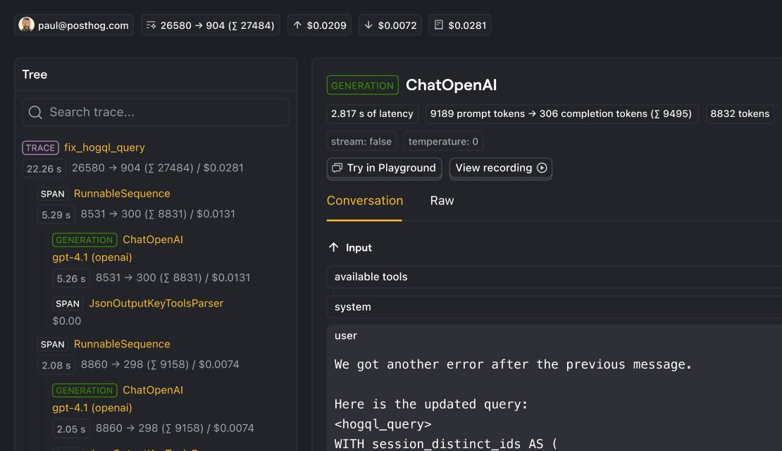 AI Observability screenshot