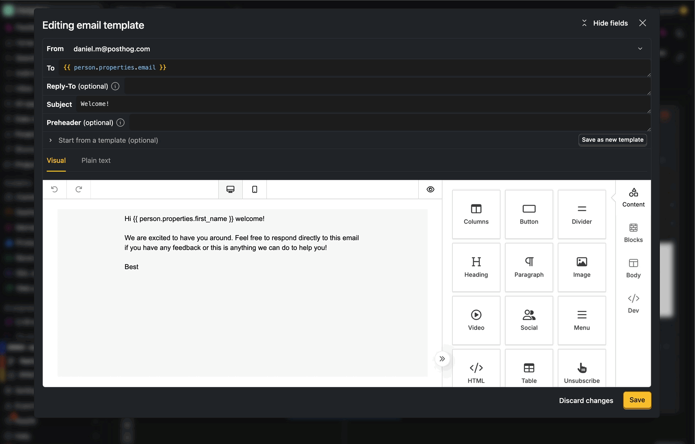 email template