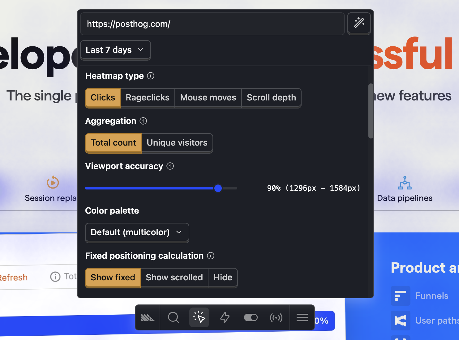 Heatmap settings