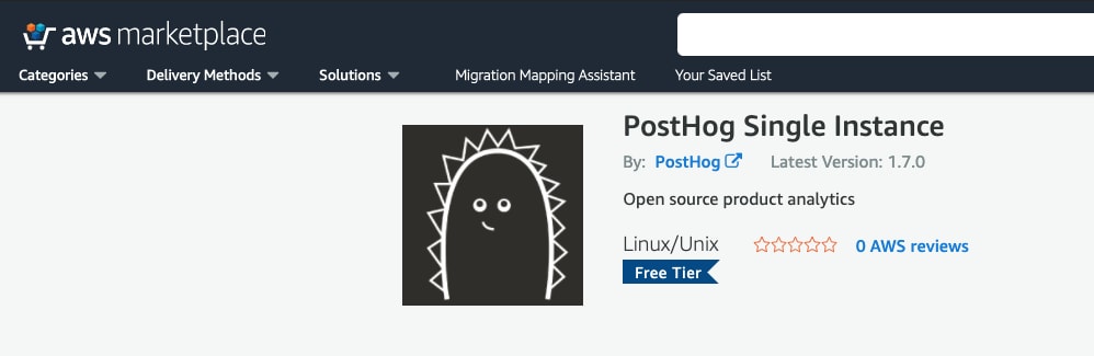 PostHog on AWS Marketplace