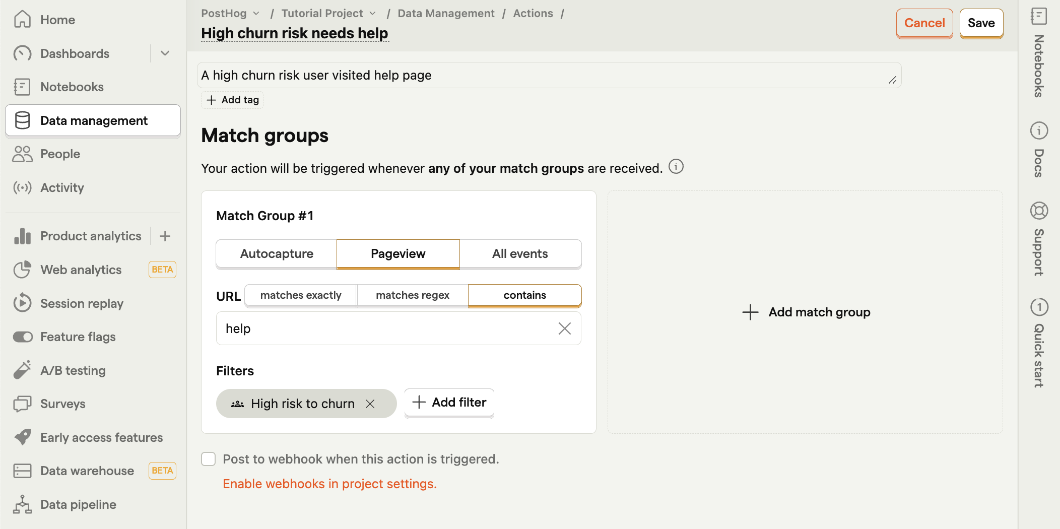 Churn risk action