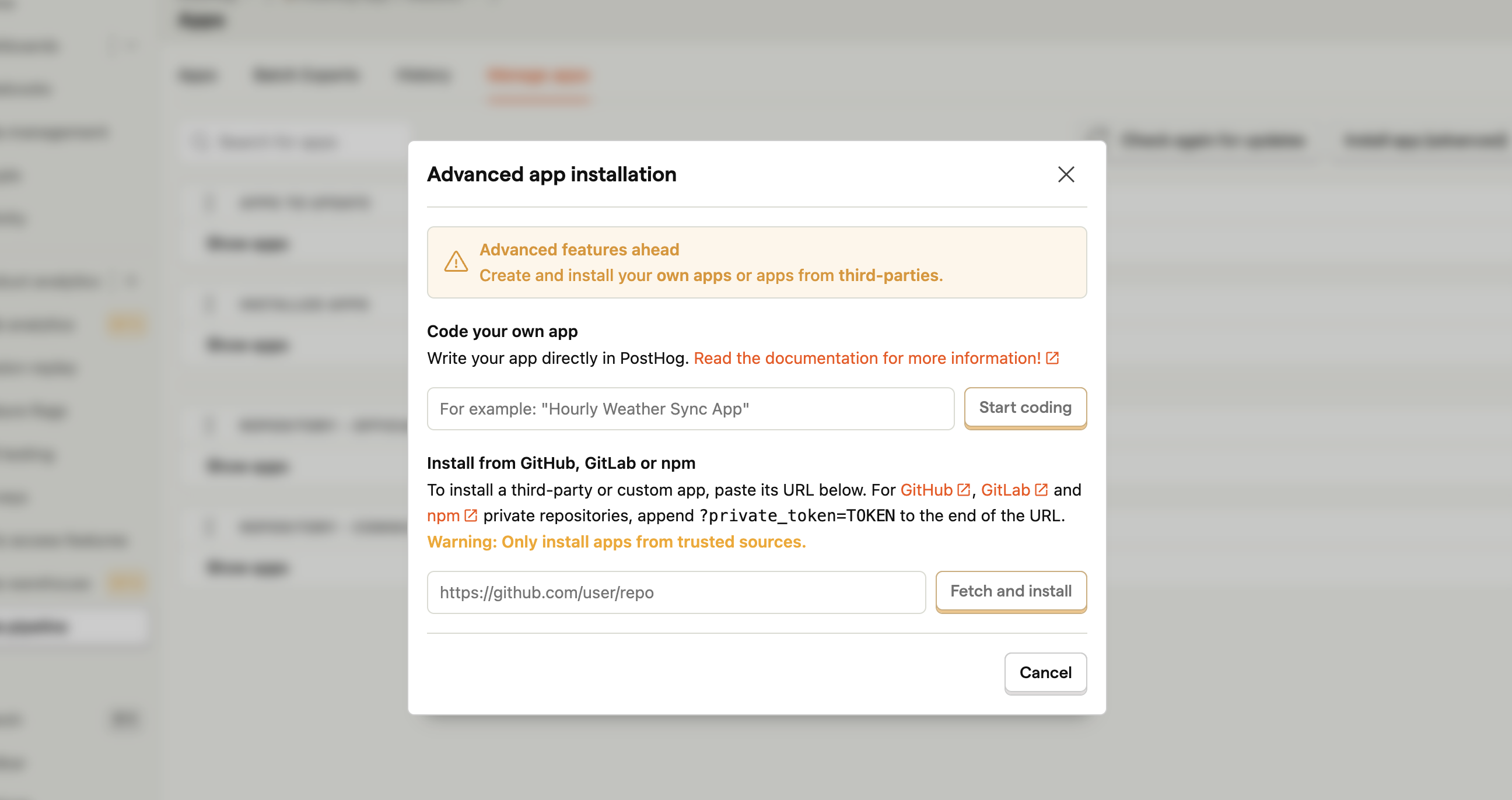 Install transformation or destination location