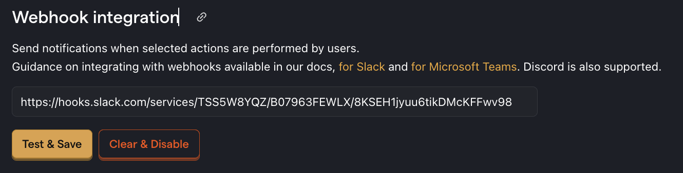 Connect your Slack webhook to PostHog