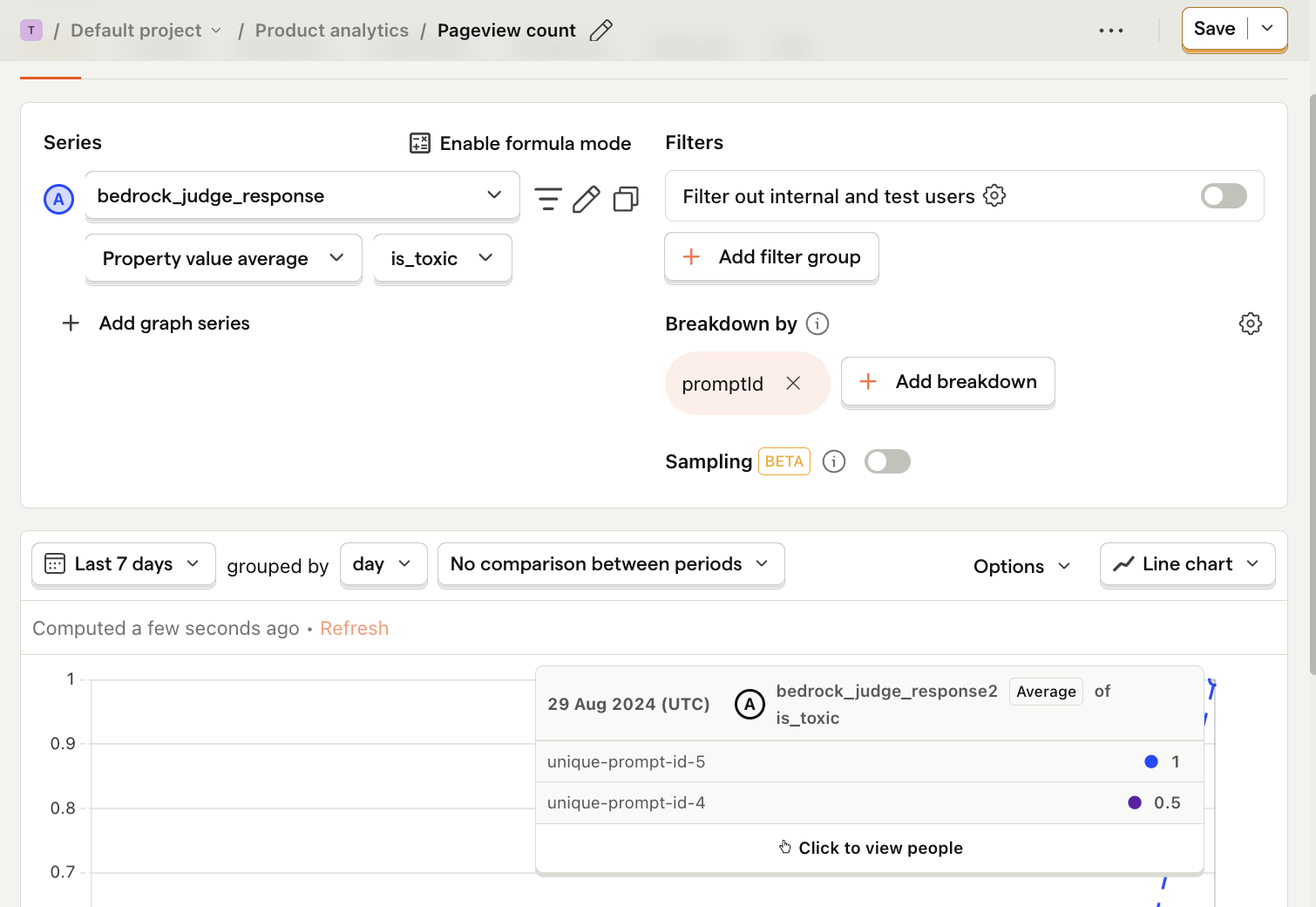 Model-based evaluation by prompt in PostHog