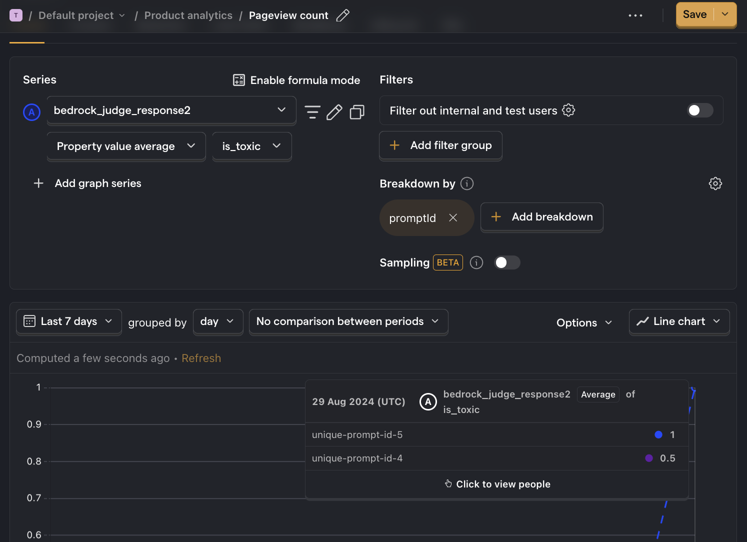 Model-based evaluation by prompt in PostHog