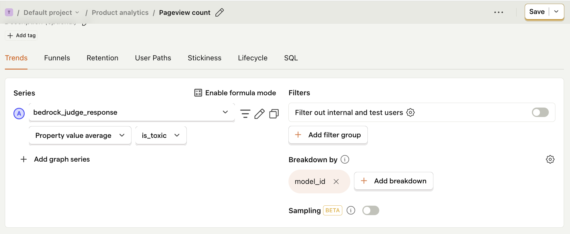 Model-based evaluation by model in PostHog