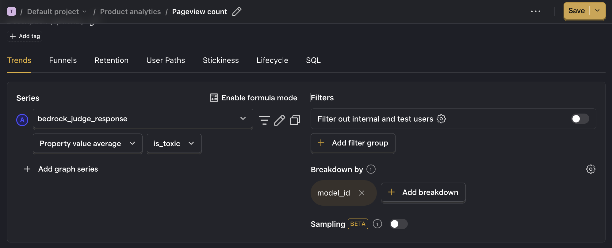 Model-based evaluation by model in PostHog