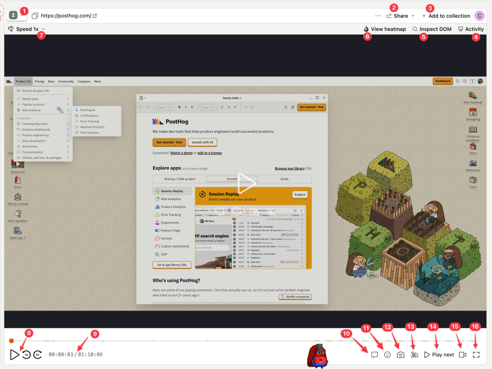 Everything you can do in session replay