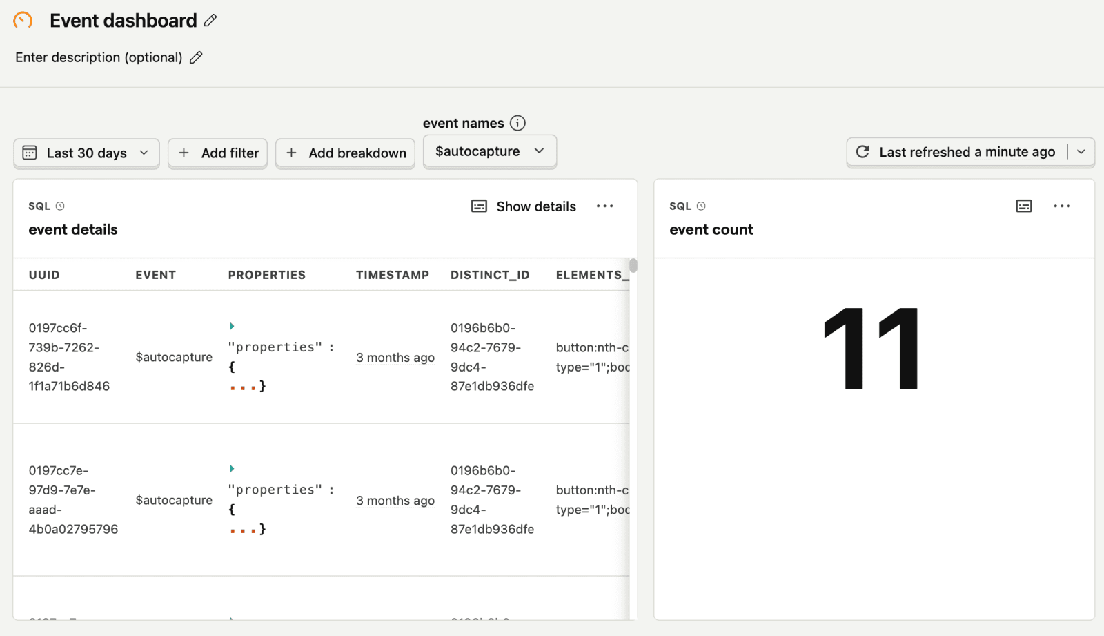 Using dashboard filter variables in a SQL query