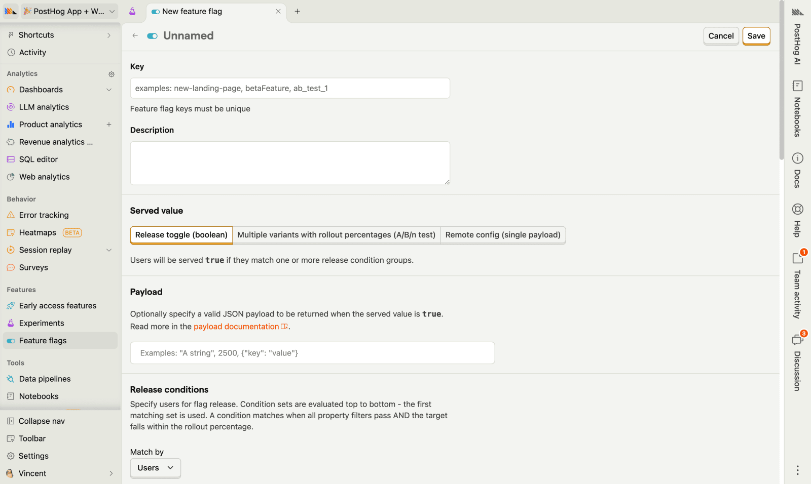 How to create a feature flag in PostHog