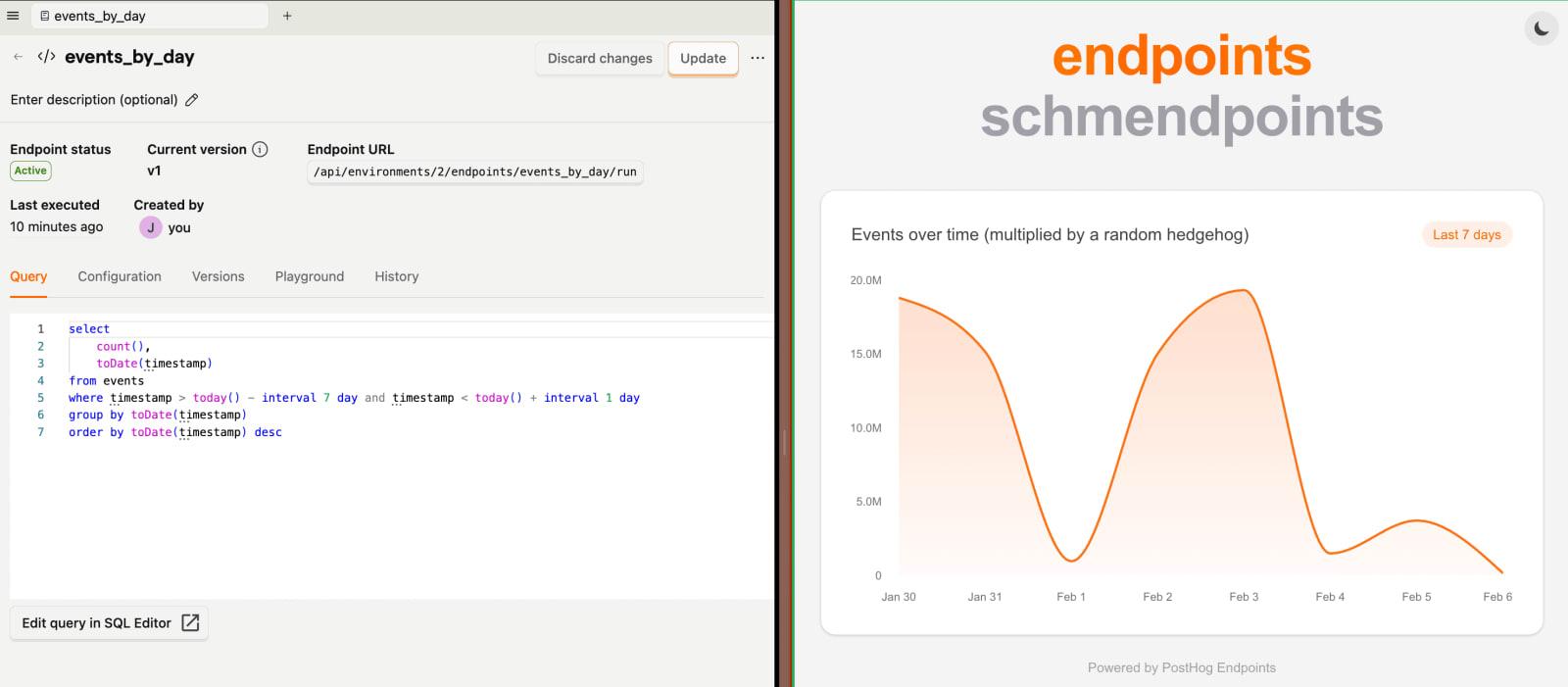 Example Next.js app using PostHog Endpoints
