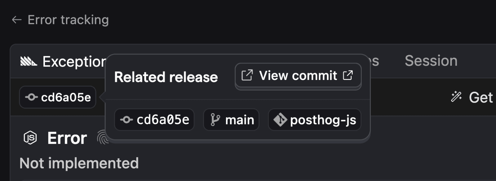 Error tracking releases