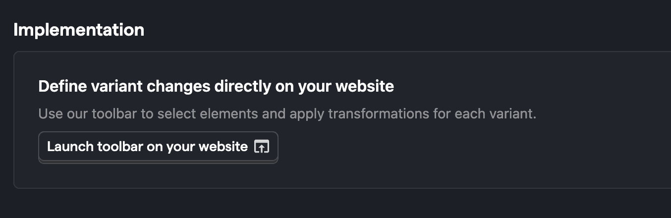 Implement web experiment