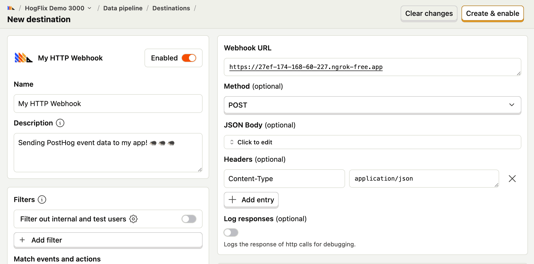 Configure webhook