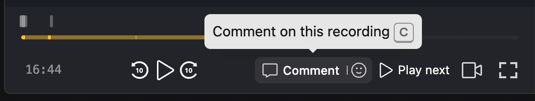 Where to click to start commenting