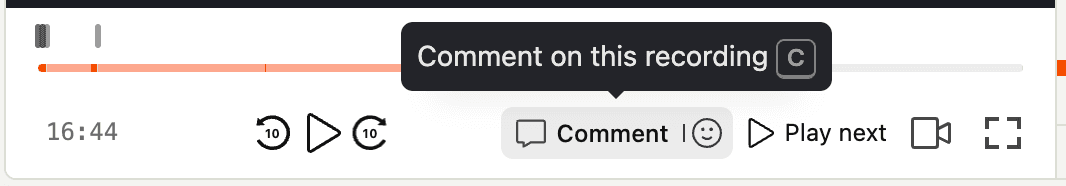Where to click to start commenting