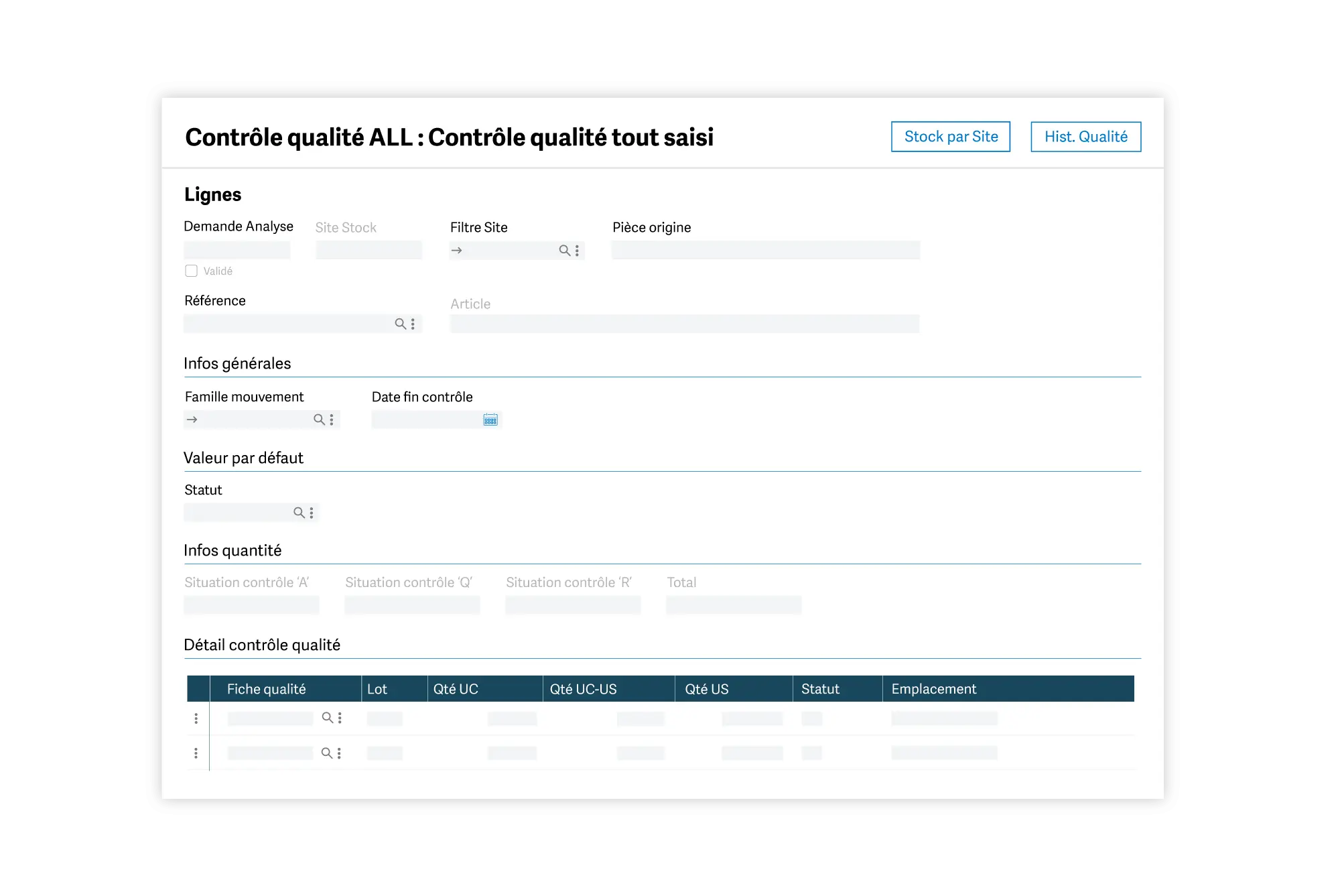 Interface Sage X3 de contrôle qualité et de traçabilité des lots de production