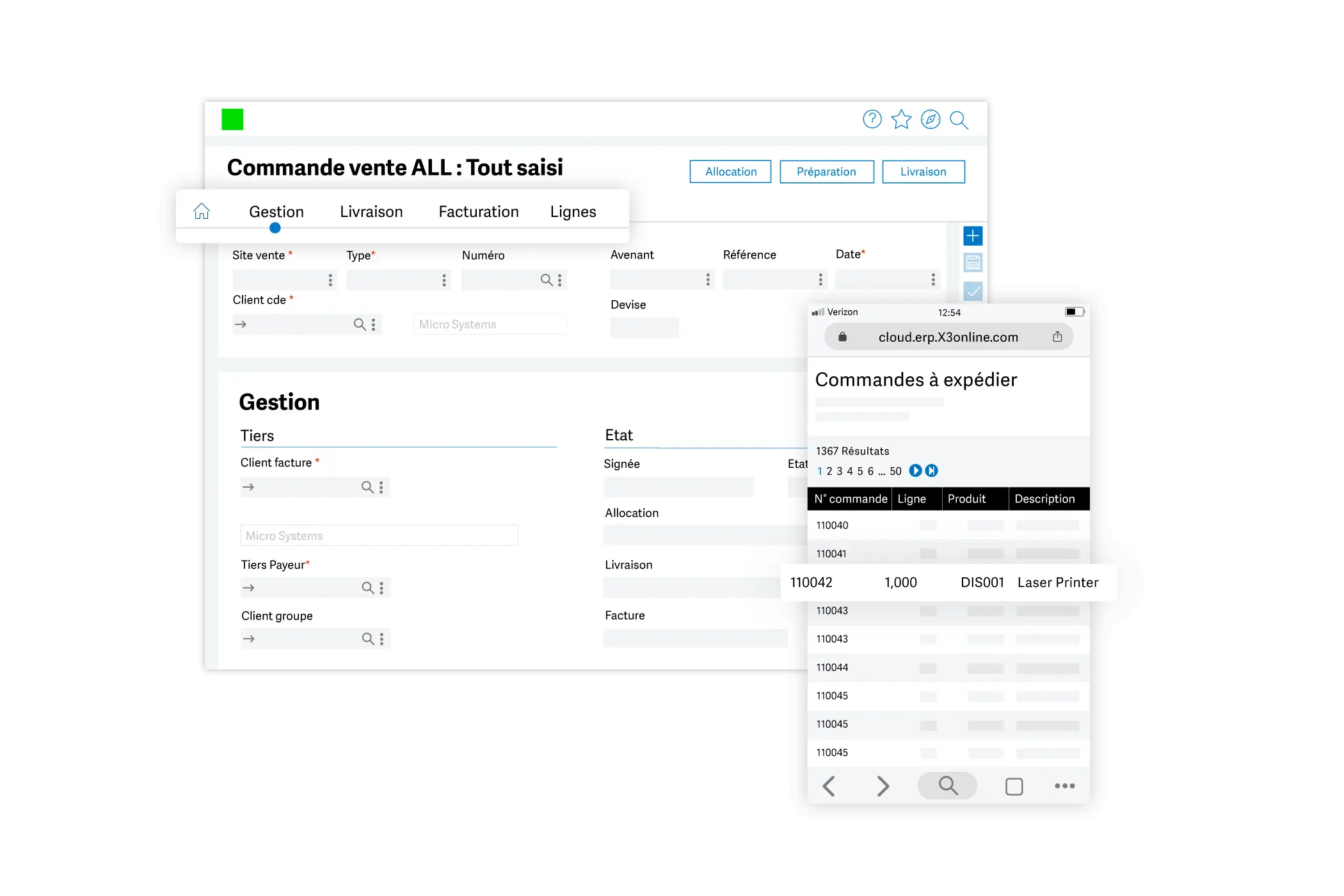 Application mobile Sage X3 accessible sur smartphone et tablette Android et iOS