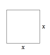Square has side lengths x