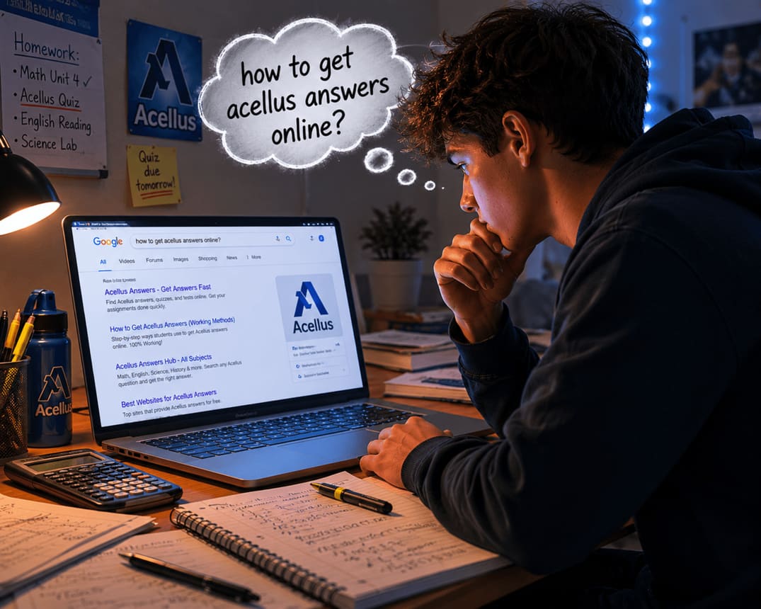 student searching how to get acellus answers online