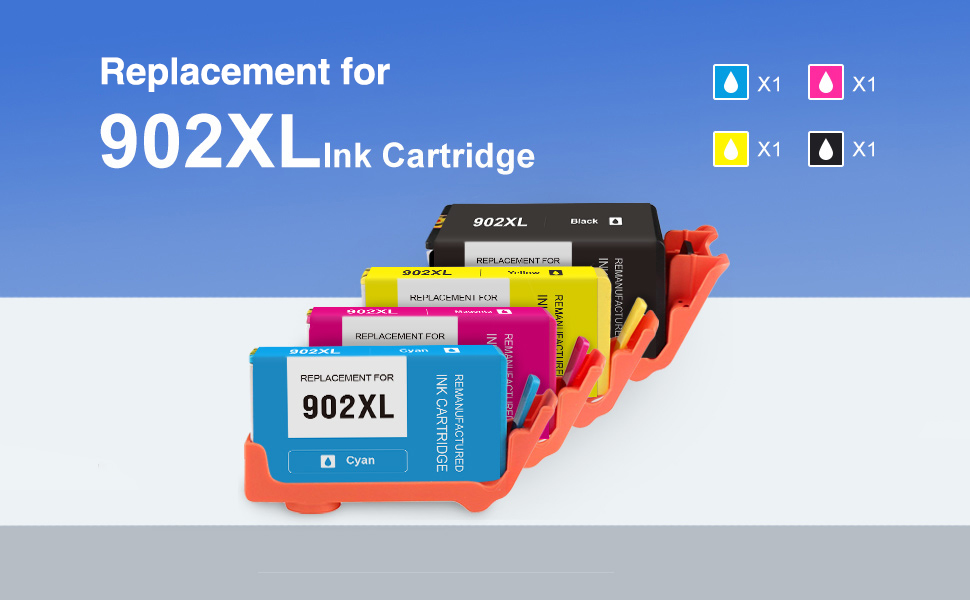 Smart Ink Lot de 5 cartouches d'encre de rechange compatibles pour HP 902  XL 902XL à utiliser avec Officejet 6951 6954 6956 6958 6962 6950 Officejet  Pro 6968 6974 6975 6978 6960 : : Fournitures pour le bureau