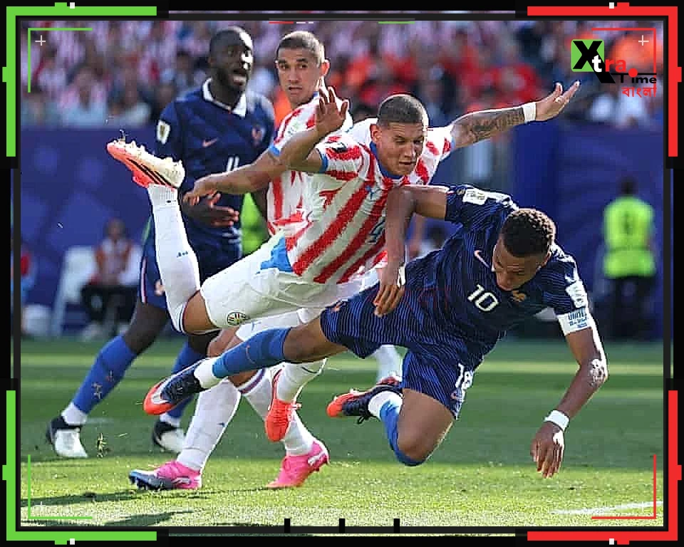 ফ্রান্সকে বাঁচালেন দুয়ে, প্যারাগুয়ের বাধা টপকে কোয়ার্টার ফাইনালে এমবাপেরা