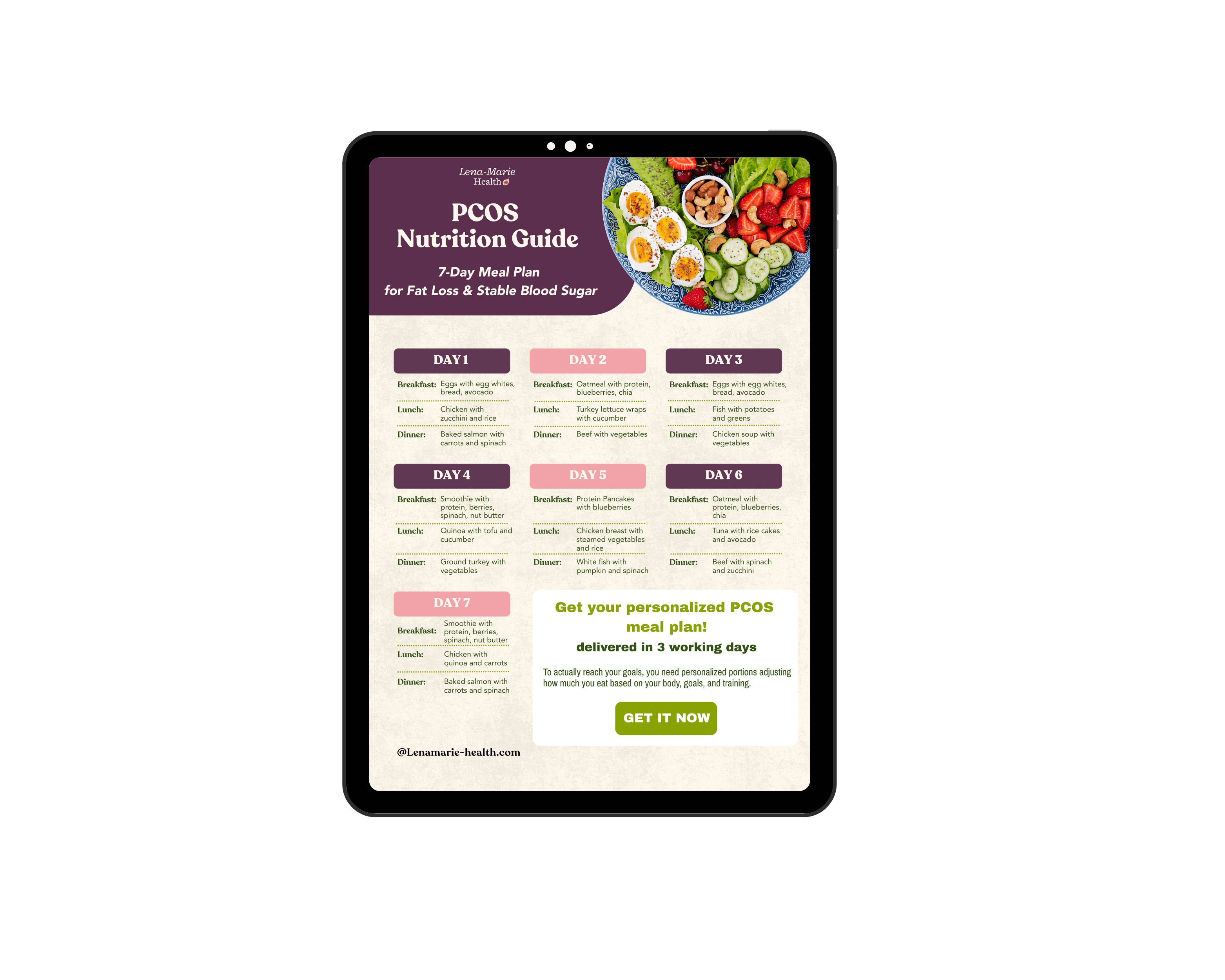 PMOS Meal Plan