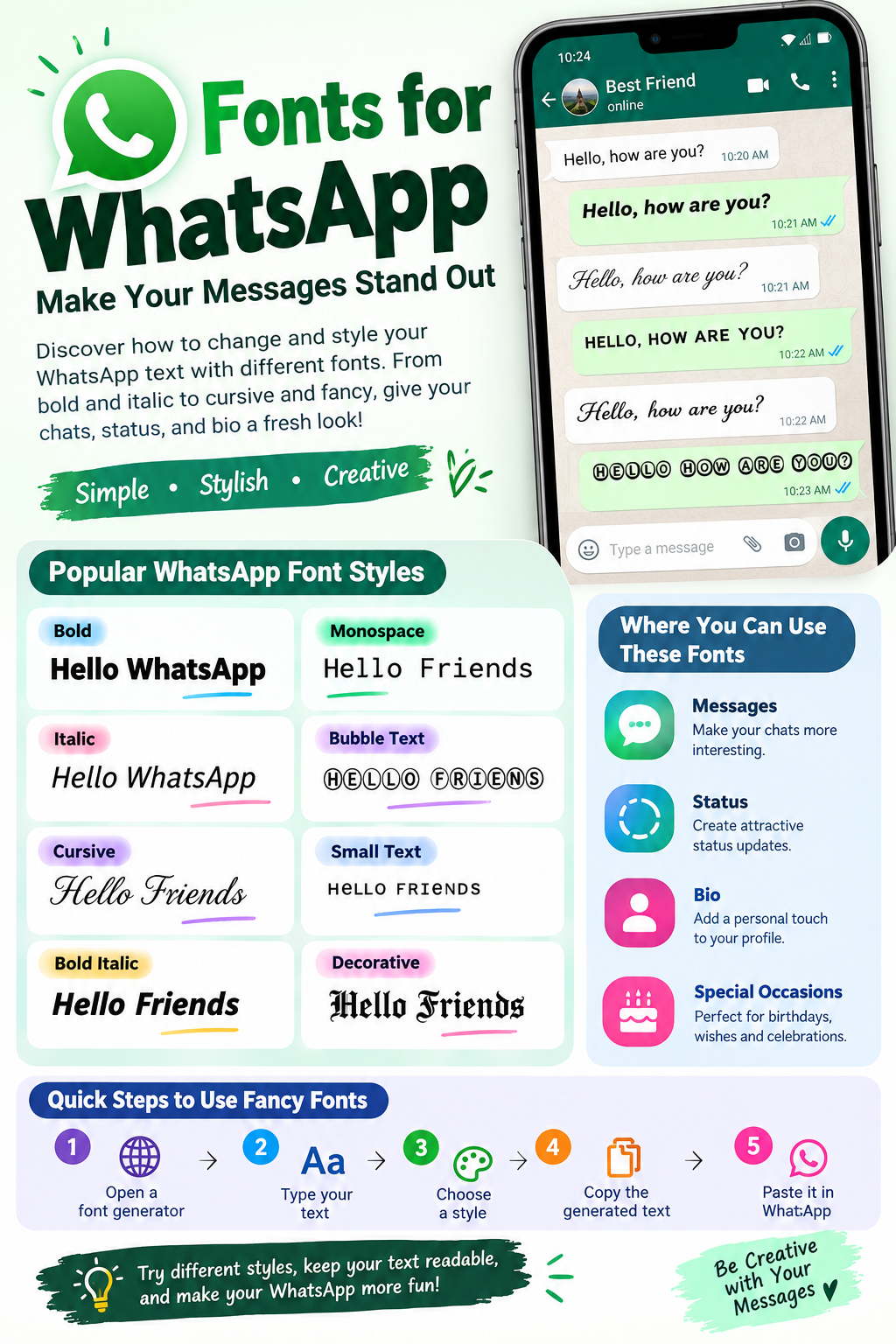 Fonts for WhatsApp: How to Change and Style Your WhatsApp Text