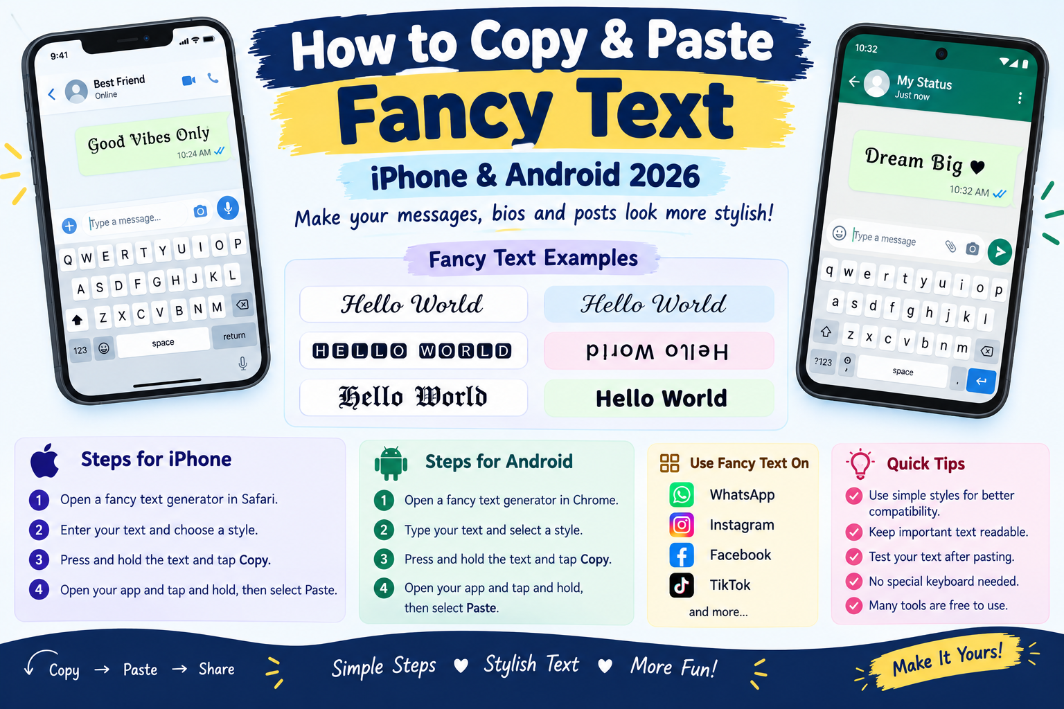 How to Copy & Paste Fancy Text on iPhone & Android in 2026