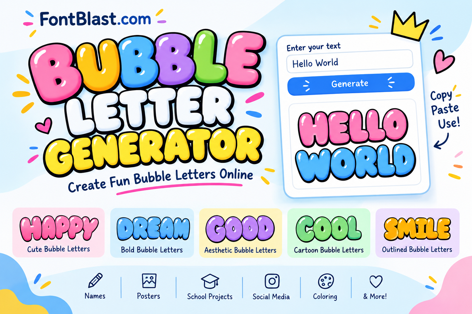 Bubble Letter Generator: Create Fun Bubble Letters Online