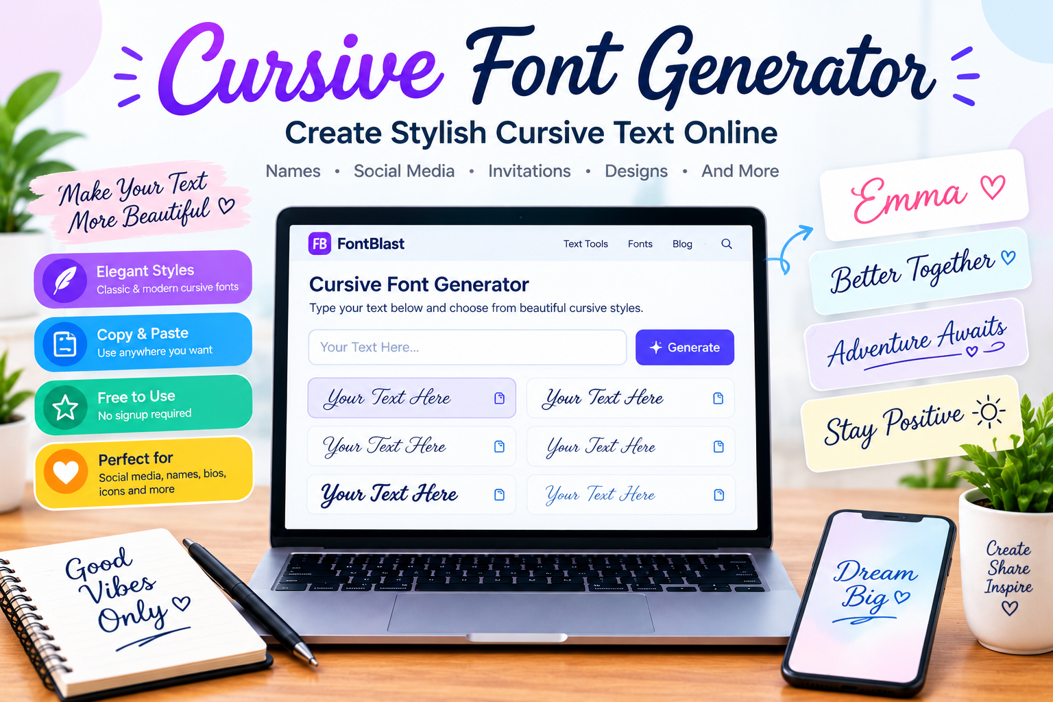 Cursive Font Generator: Create Stylish Cursive Text Online