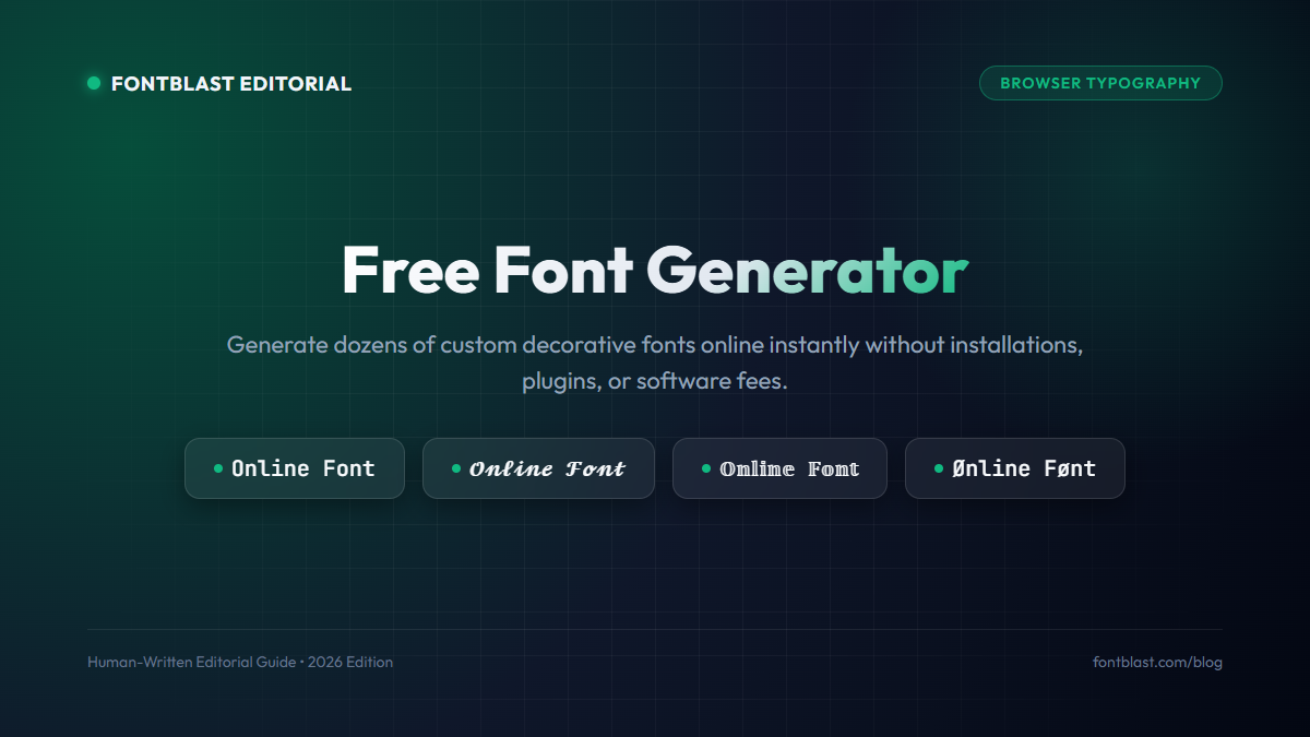 Font Generator Online Free: Convert Plain Text to Custom Aesthetic Typefaces